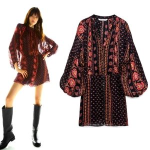 Zara Black and Red Mini Dress